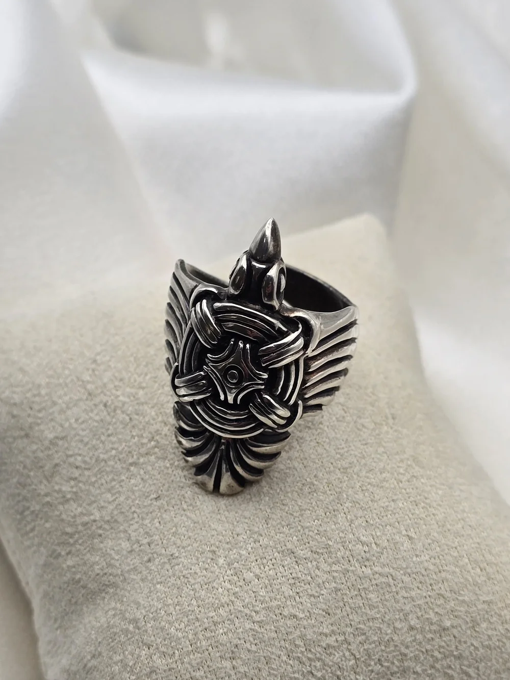 Luxury Oxidized Sterling Silver 925 Falcon Statement Ring